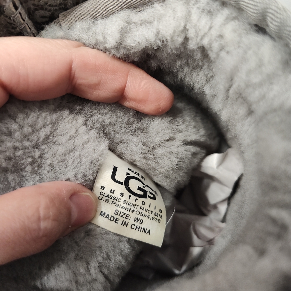Rare Vintage Y2K UGG Australia Mid Calf Signature Monogram Suede Boots, 9 - Picture 9 of 16